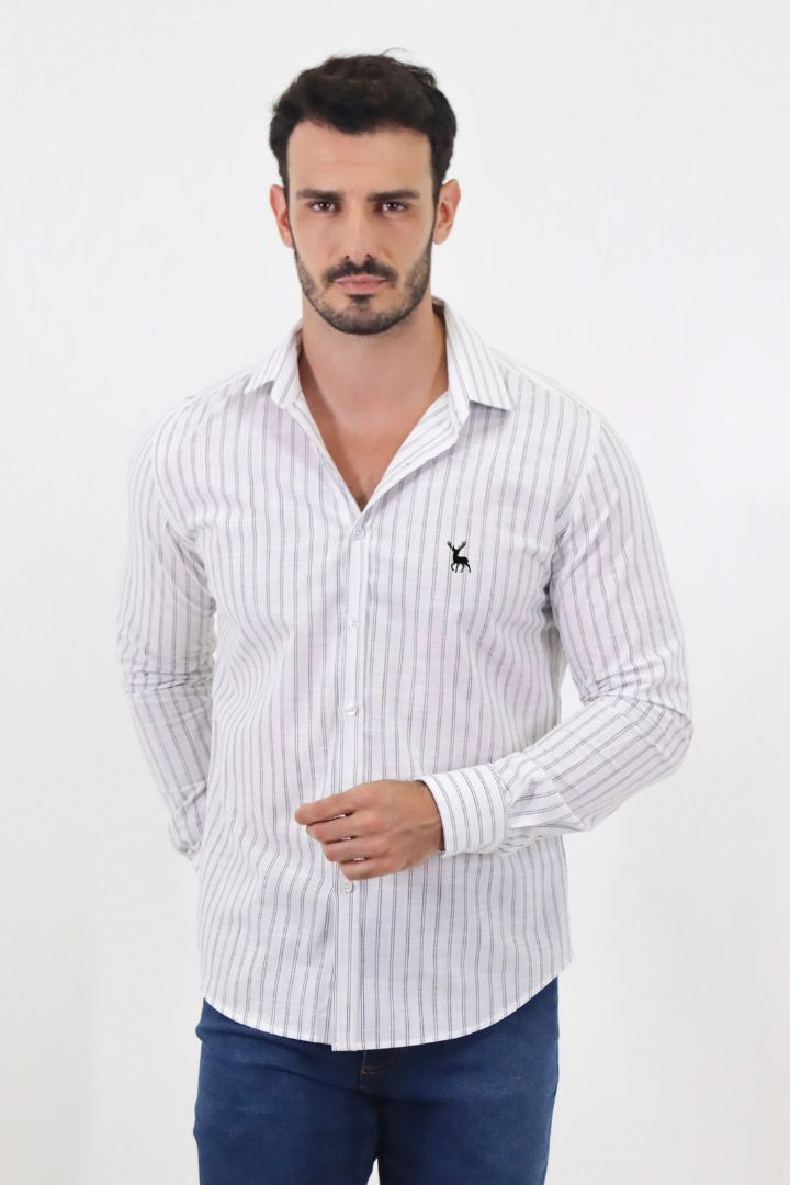 alt Camisa Listras Duplas Branco