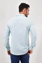 alt Camisa Listras Duplas Verde Água