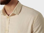 alt Camisa Linho Longa Bege Claro