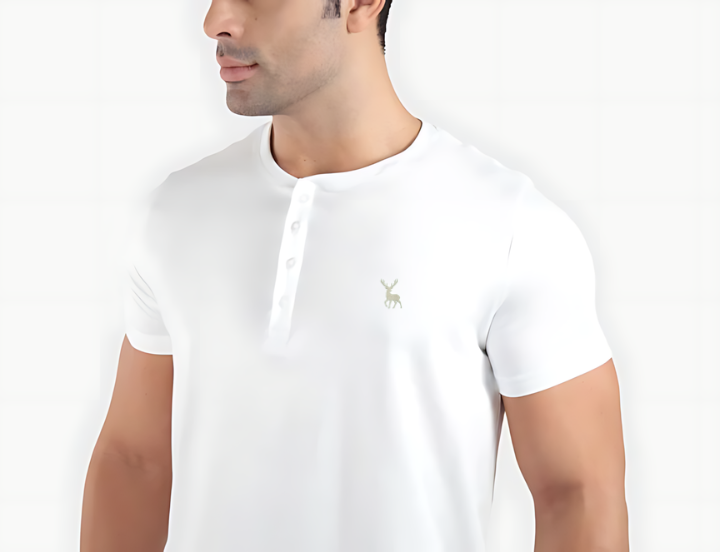 alt T-Shirt Henley Branco