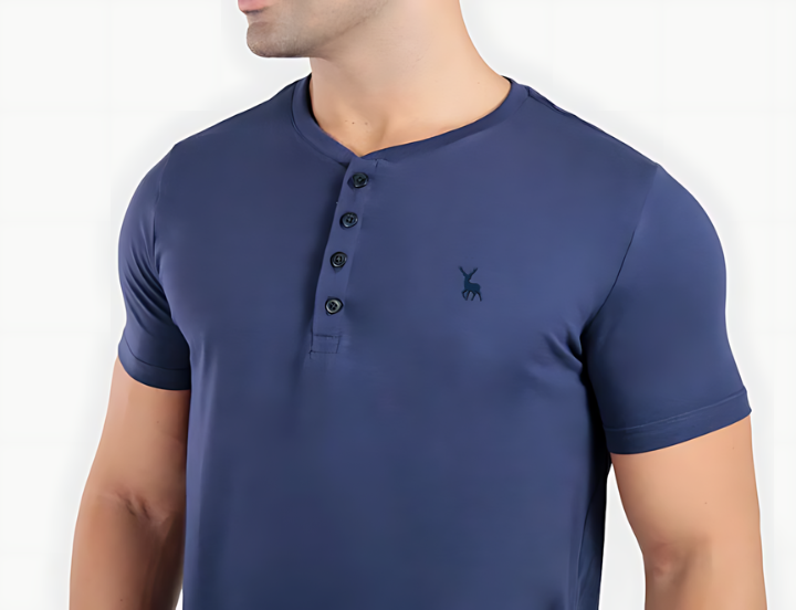 alt T-Shirt Henley Azul Marinho